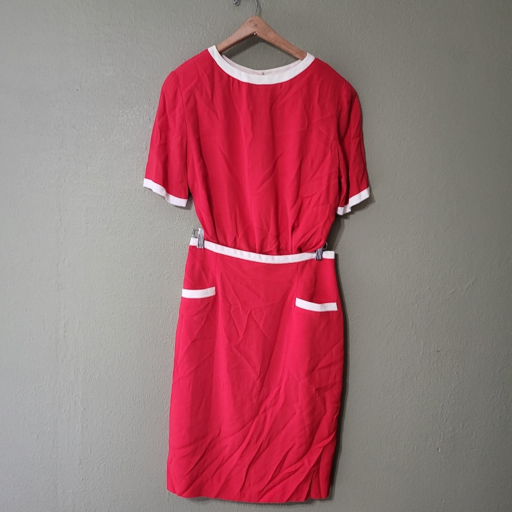 Evan Picone Red And White Top/Skirt Suit